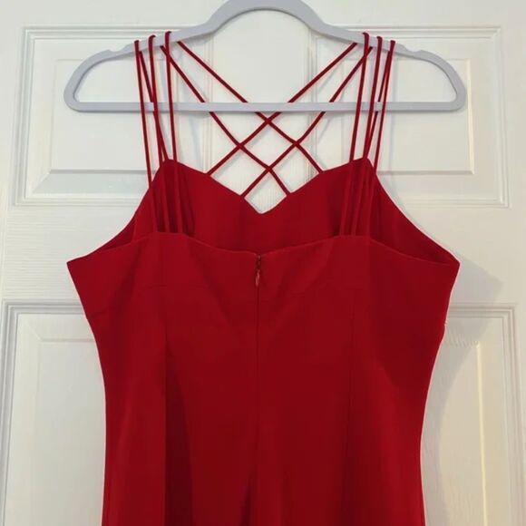 Evan Picone Dress Size 12 Red Fit and Flare Formal Holiday Dress - Picture 3 of 13